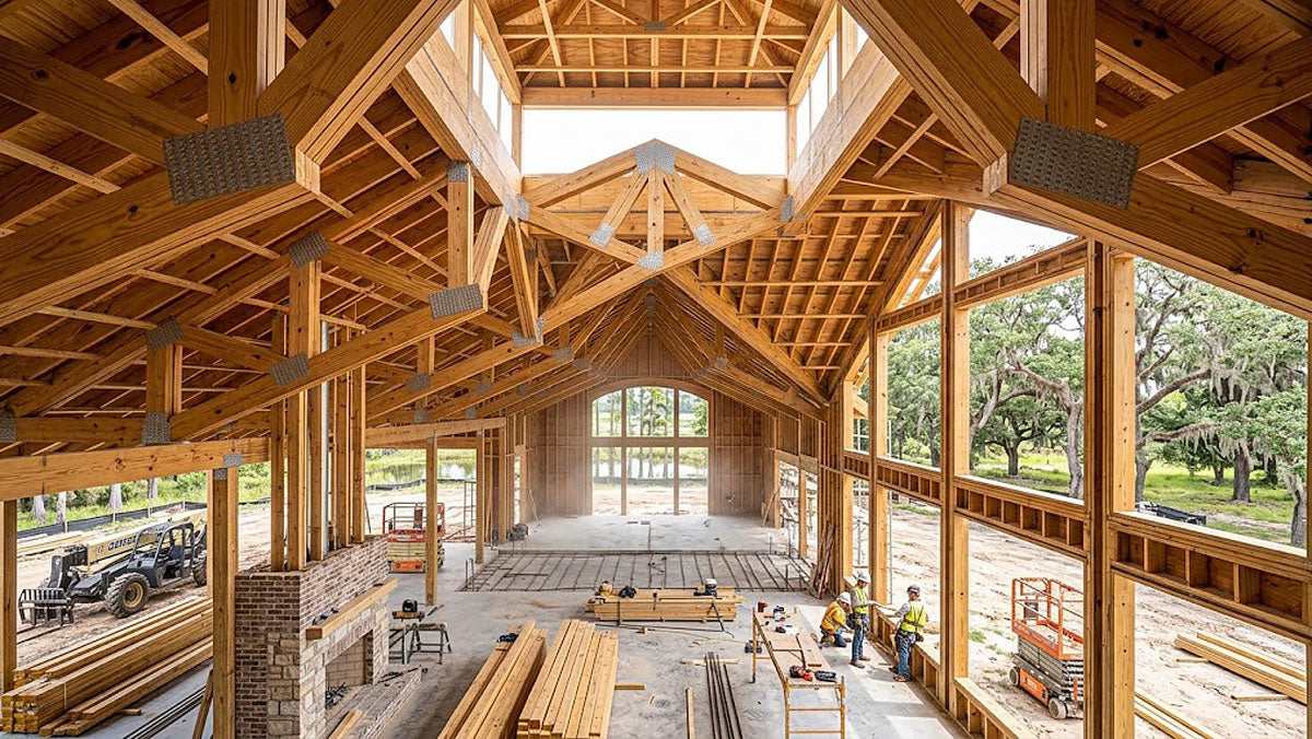 Custom home with vaulted great room