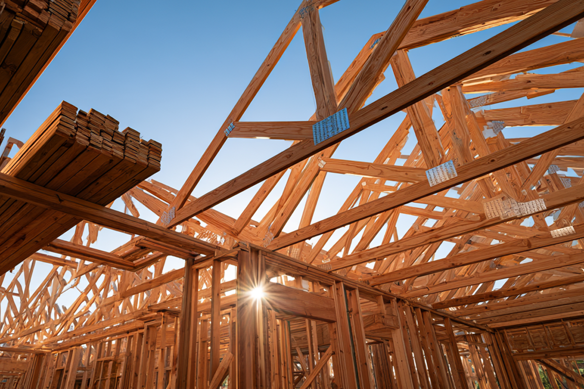 Structural wood trusses for a Plano Texas building project